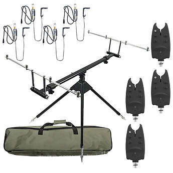 Комплект Rumpol Род Под НАБІР Сигналізатори Carp Line + Свінгер 4шт + чохол