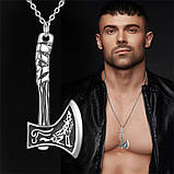 Підвіска "Сокира вікінга" Type Z2 з ланцюжком 60 см. срібляста, фото 5