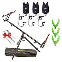 Карповий набір РОД ПОД Feima комплект 3+3 сигналізатори та свенгери + рогачі