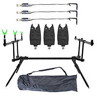 Набір Рід-під Rumpol на 3 вудилища 3 Сигналізатора Carp Line Свінгера rumpol ПОДАРУНОК