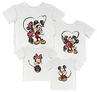 Набор из 4х футболок для семьи "mickey and minnie kiss" Family look