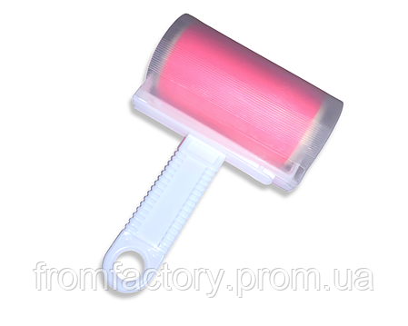Ролик для чищення одягу силіконовий без відривань у чохлі 17см:Рожевий, фото 2