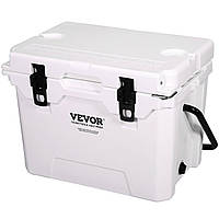 VEVOR Passive Cooler Ice Box 27,53 L, Insulated Cooler Camping Thermobox 20-25 Cans, Camping Box Fridge with