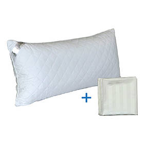 Силіконова подушка spanish style 40х80 см з сатиновою білою наволочкою Руно