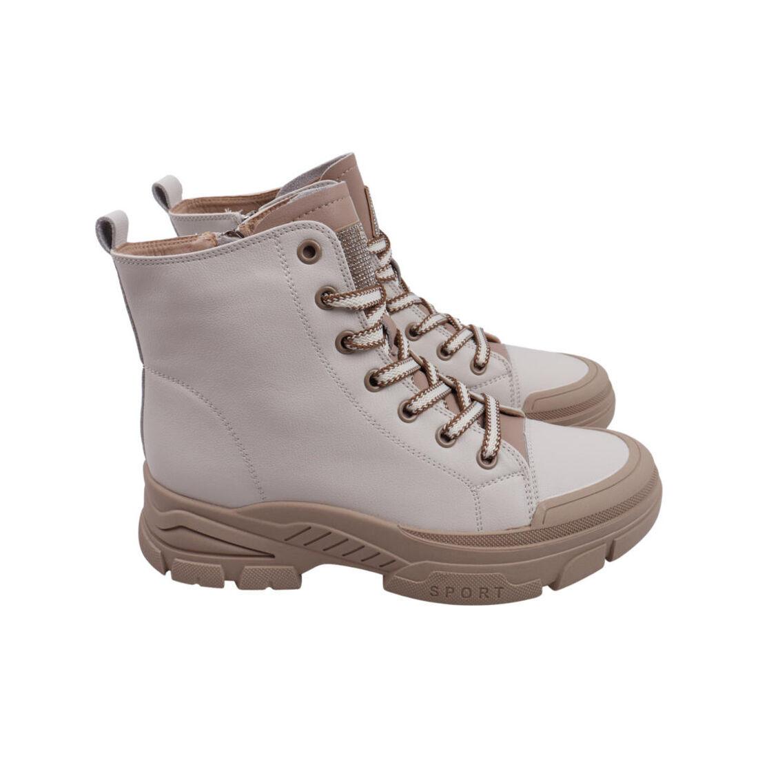 Черевики жіночі Berisstini молочні натуральна шкіра, 39, фото 1