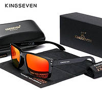 Мужские поляризационные солнцезащитные очки KINGSEVEN N758 Black Mirror Red