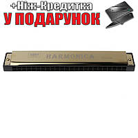 Губна гармошка Harmonica металева Золотий