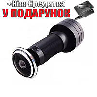 Охранная мини камера-глазок HQcam V380 Pro Full HD 1080P. WiFi IP видеоглазок с датчиком движения Черный