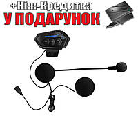 Гарнитура BT-12 Bluetooth для мотоциклетного шлема с микрофоном Черный