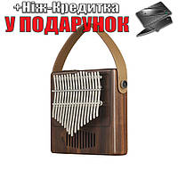 Калімба Thumb Piano Mi 17 язичків Кавовий