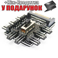 Хаб сплиттер для питания 8 вентиляторов 12В 3 pin от Sata 7 pin