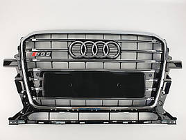 Решітка радіатора Audi Q5 2012-2016гід Чорна з хромом (в стилі S-line)