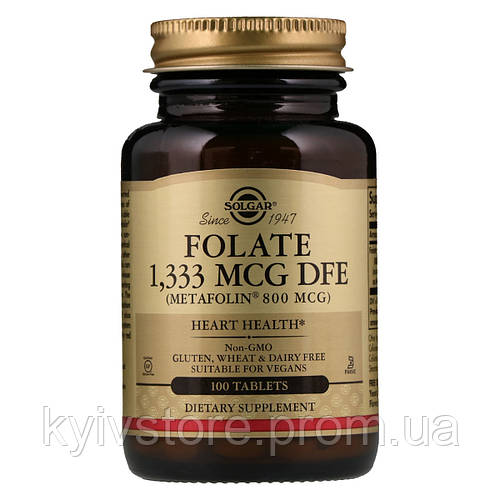 Купить Фолиевая кислота В9 метафолин Solgar Metafolin 800 мкг 100 ...