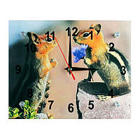 Часы настенные ДомАрт СГ2 Всё для тебя Бурундучки Тихий ход 20х25х5 см (20127) FT, код: 2379267