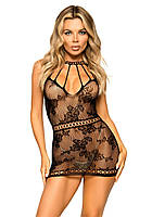 Ажурна сукня-сітка Leg Avenue Lace mini dress with cut-outs Black, one size