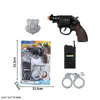 Полицейский набор арт. 99P-36 (168шт/2)  пистолет, наручники, рация,значок, планш. 21,5*3*31,5см