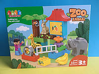 Конструктор для малышей Зоопарк с крупными деталями и фигурками животных