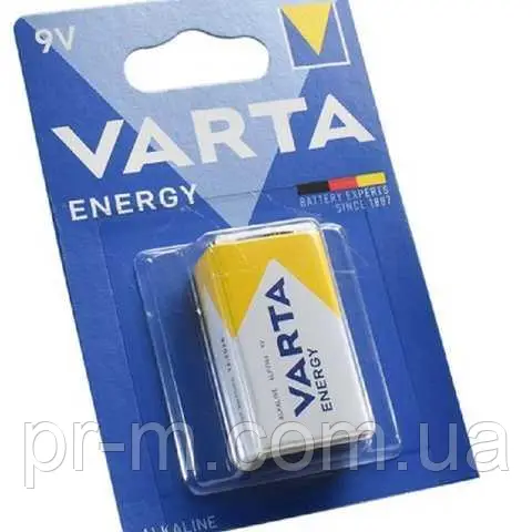 Батарейка VARTA ENERGY ALKALINE (біла) крона 9V Ціна за 1шт/блістер, фото 1