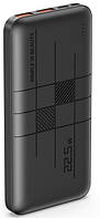 Зовнішній акумулятор (Power Bank) XO PR187 10000 mAh Black 22.5W + 20W (Li-Pol, Input: microUSB/USB Type-C,