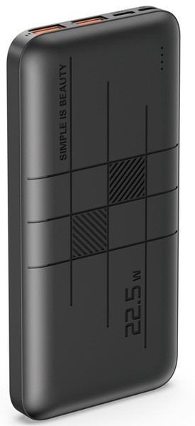 Зовнішній акумулятор (Power Bank) XO PR187 (PR187) 10000 mAh Black 22.5W + 20W (Li-Pol, Input: microUSB/USB Type-C, Output: 2xUSB,