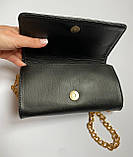 Бежева жіноча сумка-клатч на ланцюжку з екошкіри, фото 7