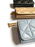 Бежева жіноча сумка-клатч на ланцюжку з екошкіри, фото 3