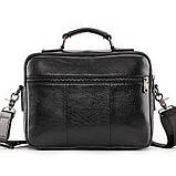 Чоловіча сумка через плече Сумка портфель Барсетка Чоловіча шкіряна сумка для документів планшет Коричневий, фото 8