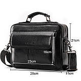 Чоловіча сумка через плече Сумка портфель Барсетка Чоловіча шкіряна сумка для документів планшет Коричневий, фото 5