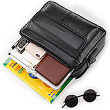 Чоловіча сумка через плече Сумка портфель Барсетка Чоловіча шкіряна сумка для документів планшет Коричневий, фото 7