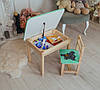 Дитячий стіл і стілець зелений. Для навчання, малювання, ігри. Стіл із шухлядою та стільчик., фото 5