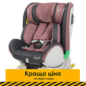 Дитяче автокрісло (+0-1-2-3, 0-36 кг, isofix, поворот 360) El Camino I-TRUST ME 1081 Pale Pink Рожевий