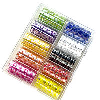 Фольга в контейнері для лиття та дизайну нігтів, набір 10шт №101