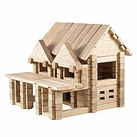 Конструктор деревянный для детей Igroteco Домик с балконом 136 деталей (900248)