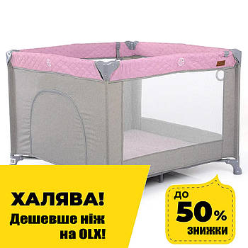 Дитячий ігровий манеж El Camino ME 1097 CASTLE Pink Gray Сіро-рожевий