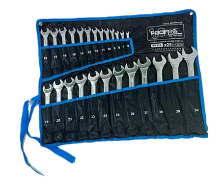 Набір ключів комбінованих на полотні  25 шт. (6-32 мм) Profline 60226, фото 1