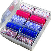 Фольга в контейнері для лиття та дизайну нігтів, набір 10шт