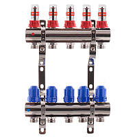 Коллектор для теплого пола на 5 контуров с расходомерами KOER (Чехия)
