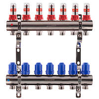 Коллектор для теплого пола на 7 контуров с расходомерами KOER (Чехия)