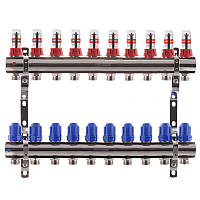 Коллектор для теплого пола на 10 контуров с расходомерами KOER (Чехия)
