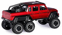Машинка металева дитяча Mercedes-Benz G63 AMG 6x6, позашляховик, червоний, Автоексперт, 1:24, світло, інерція, відкриваються, фото 3