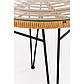 Стіл зі стільцями зі штучного ротанга Falcon K-457 в натуральному кольорі на чорних ніжках для вулиці, фото 4