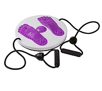 Диск здоровья Waist twisting магнитный с эспандерами Балансировочный гимнастический диск Фиолетовый (KG-10199)