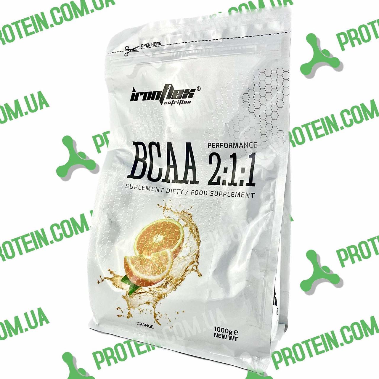 Амінокислоти IronFlex BCAA Performance 2-1-1 1000 г Orange Апельсин