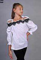 Блузка детская белая "Жемчужина", размер 146.