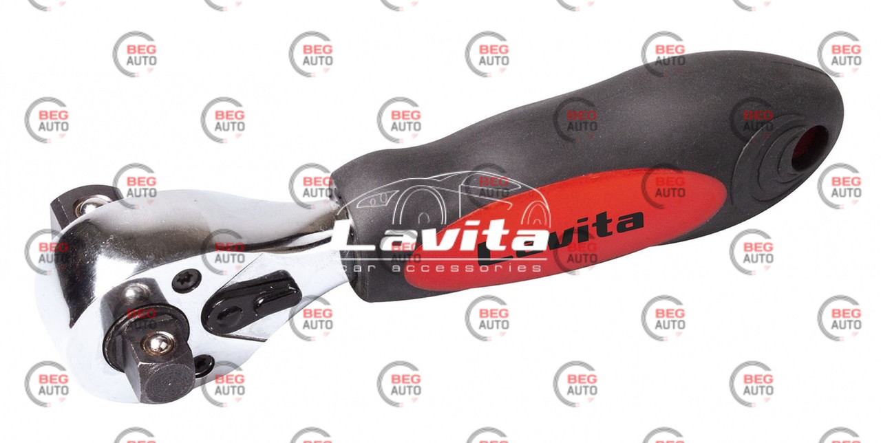 Тріскачка двостороння з квадратом 1/2" та 3/8" 72 зуби 150 мм crv (LA 151238) (Lavita)