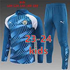 Дитячий спортивний футбольний костюм Манчестер Сіті Puma Manchester City kids 23-24 long sleeve tracksuit Синій