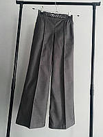 Детские модные школьные брюки Палаццо со стрелками серые стильные для девочки подростка строгие классически в