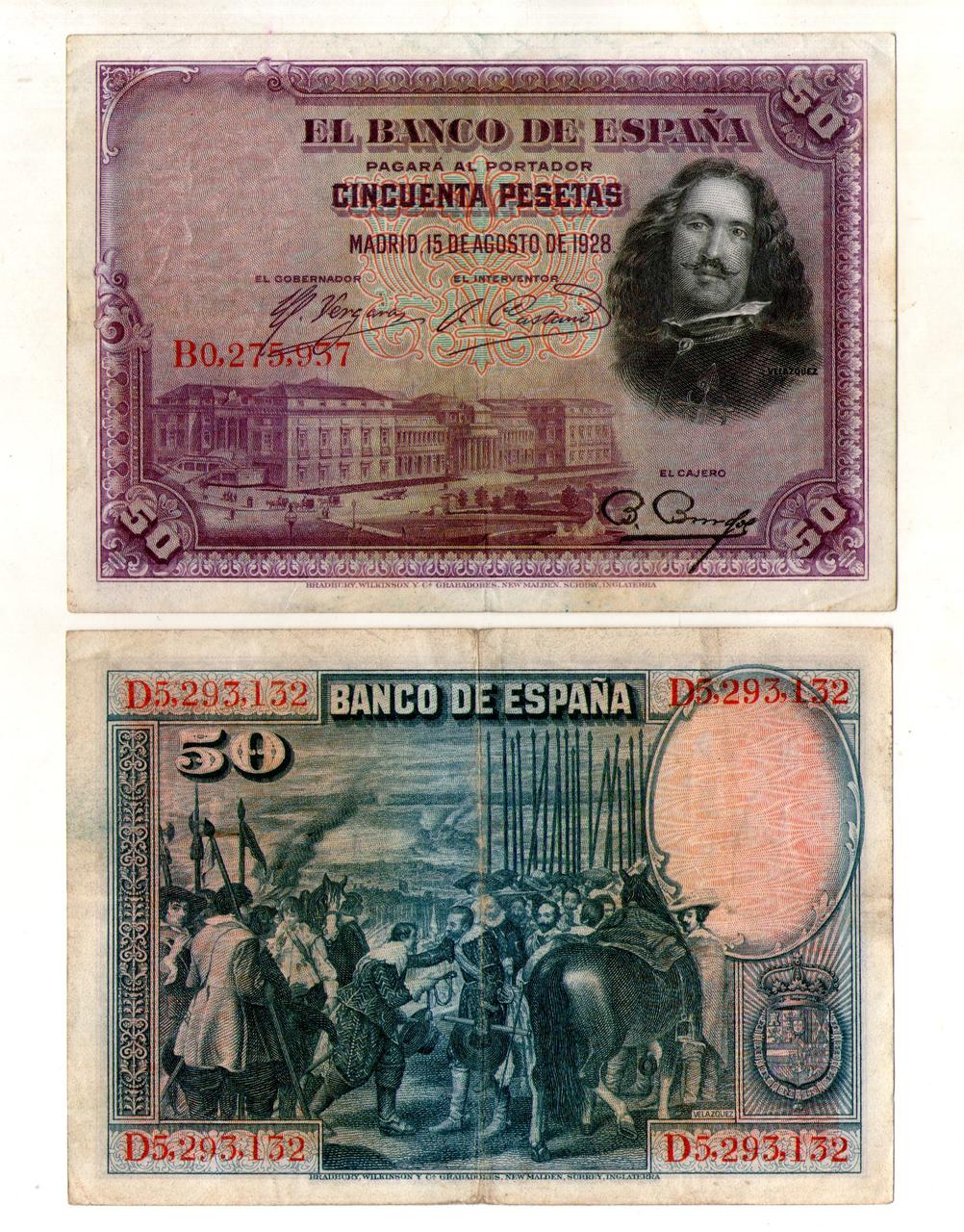 Іспанія - Испания 50 песет 1928 рік №233