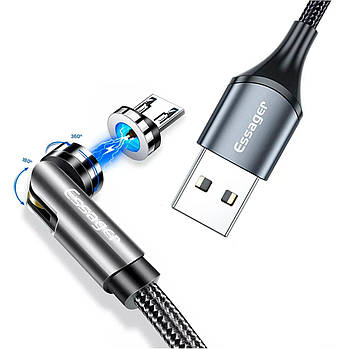 Кабель магнітний Essager USB to Micro USB 2m Black (EXCCXM-WCAOG)