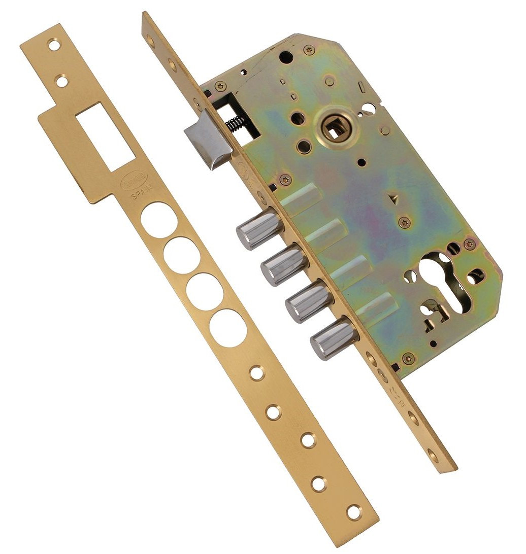 Врізний замок Amig 100 BASE 50/85 латунь матова (Іспанія)